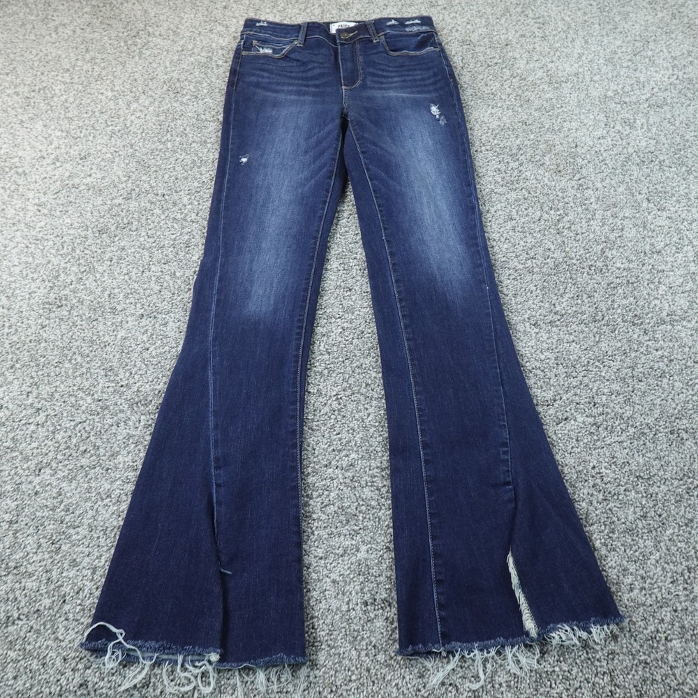 Paige Jeans Womens 28 Dark Blue Denim Pants High Rise Lou Lou Flare Stretch Boho